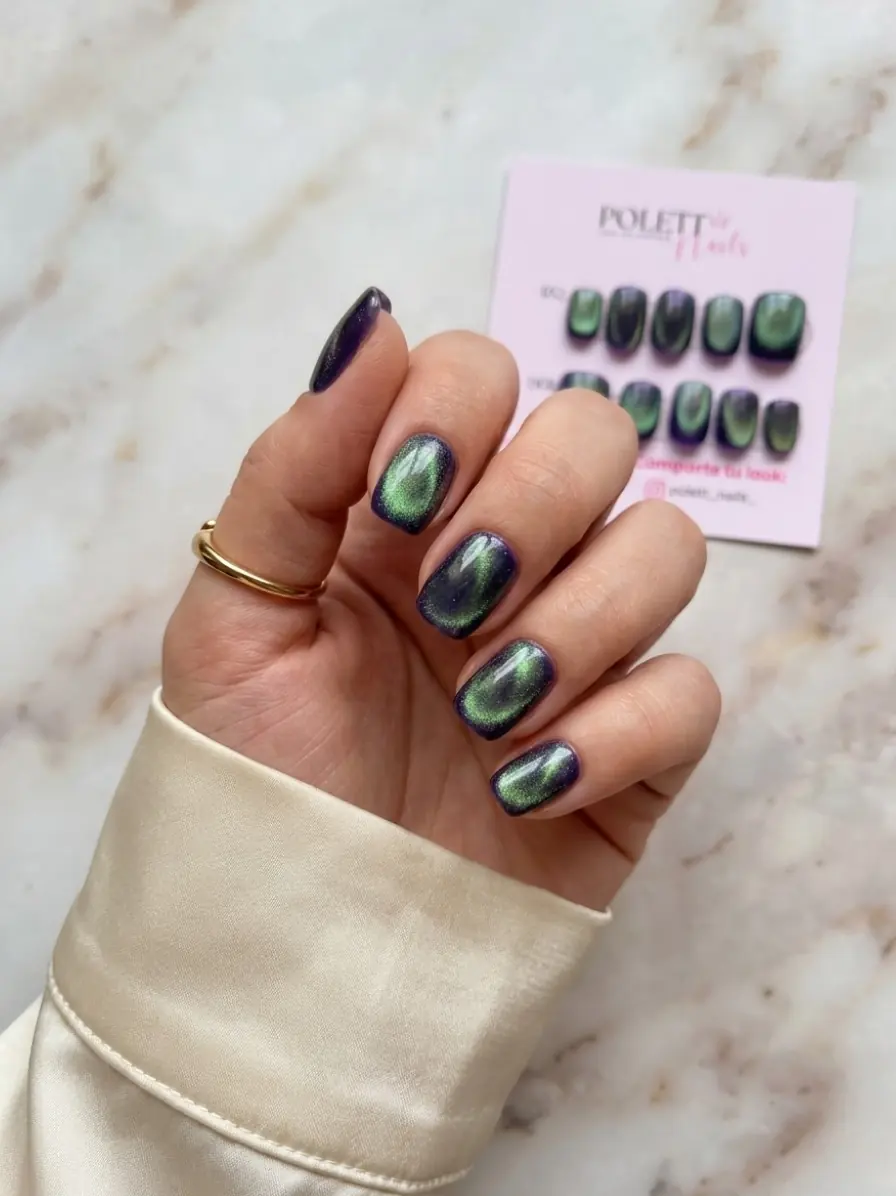 Uñas press on nude glossy
